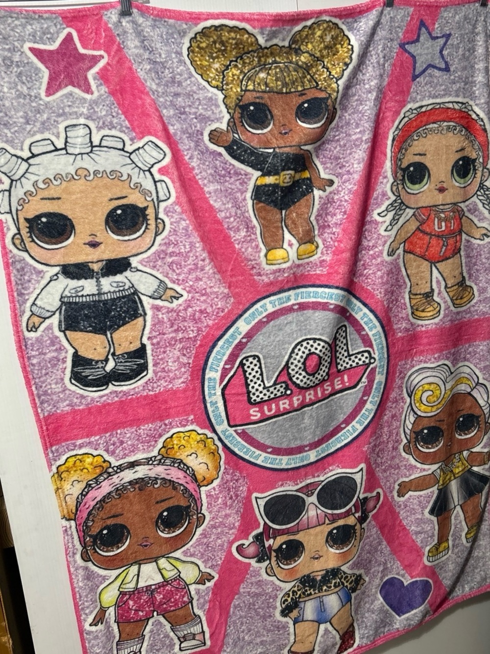 L.O.L. Surprise! Pink & Purple Doll Character Blanket